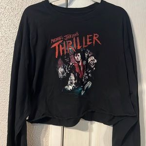Michael Jackson thriller long sleeve crop top
